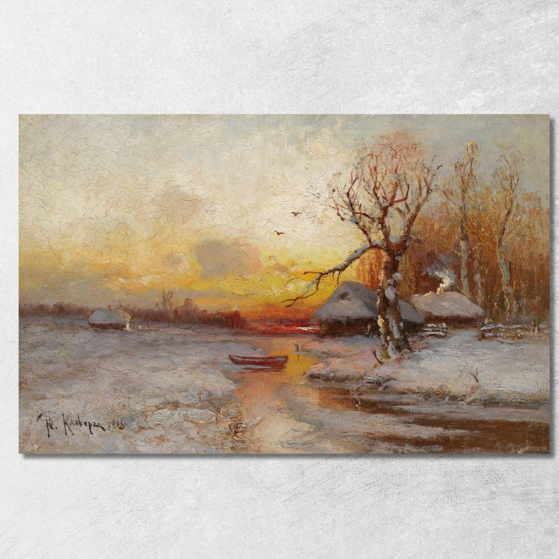 Tramonto Invernale Julius Sergius Klever jsk29 quadro stampato su tela