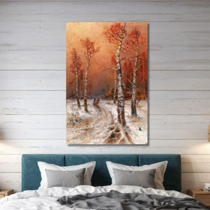 Winterstimmung Mit Saatkrähen Julius Sergius Klever jsk31 quadro stampato su tela
