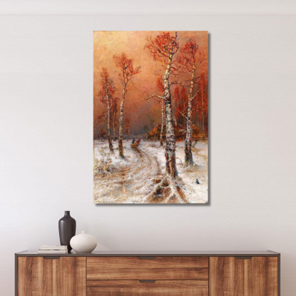 Winterstimmung Mit Saatkrähen Julius Sergius Klever jsk31 quadro stampato su tela