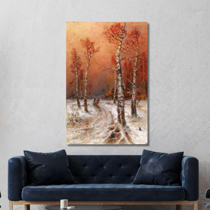 Winterstimmung Mit Saatkrähen Julius Sergius Klever jsk31 quadro stampato su tela