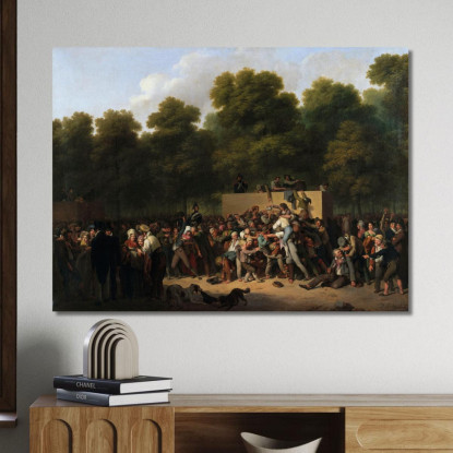 Distribuzione Di Vino E Cibo Agli Champs-Élysées In Occasione Della Festa Del Re Louis Léopold Boilly llb5 quadro stampato su t