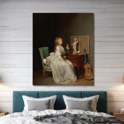 Donna In Abito Bianco Seduta Alla Sua Scrivania Louis Léopold Boilly llb14 quadro stampato su tela
