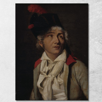 Ritratto Di Un Attore Con Giacca Bianca E Colletto Rosso Louis Léopold Boilly llb34 quadro stampato su tela