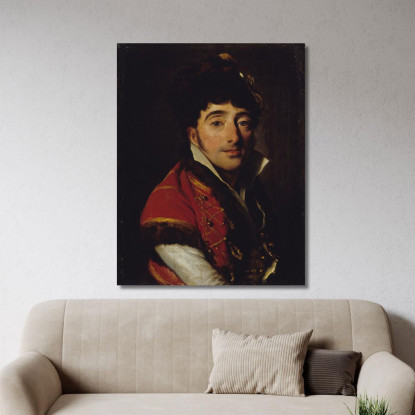 Ritratto Di Un Attore Con Giacca Rossa Bordata Di Pelliccia Louis Léopold Boilly llb35 quadro stampato su tela