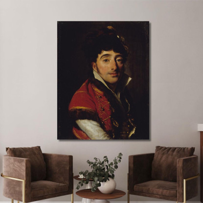 Ritratto Di Un Attore Con Giacca Rossa Bordata Di Pelliccia Louis Léopold Boilly llb35 quadro stampato su tela