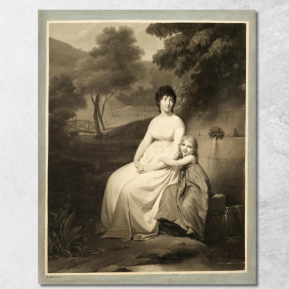 Ritratto Presunto Di Madame Tallien E Sua Figlia In Un Parco Louis Léopold Boilly llb47 quadro stampato su tela