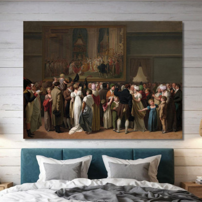Il Pubblico Che Osserva La "Incoronazione" Di David Al Louvre Louis Léopold Boilly llb62 quadro stampato su tela