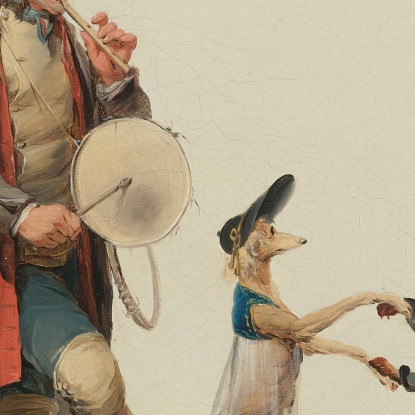 La Pezzo Curiosa: Un Addestratore Di Animali Con Cani Danzanti Un Orso E Una Scimmia Louis Léopold Boilly llb70 quadro stampato