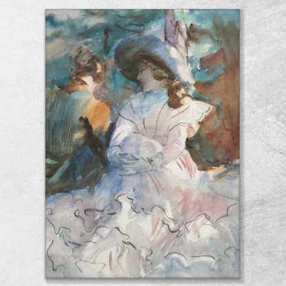 Signore All'Ombra Abriès John Singer Sargent jss124 quadro stampato su tela