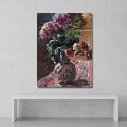 Chrysanthèmes Et Roses Dans Une Cruche Lovis Corinth lcr10 tableau impression sur toile
