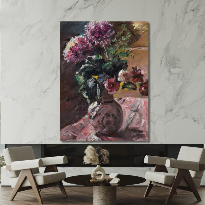 Chrysanthèmes Et Roses Dans Une Cruche Lovis Corinth lcr10 tableau impression sur toile