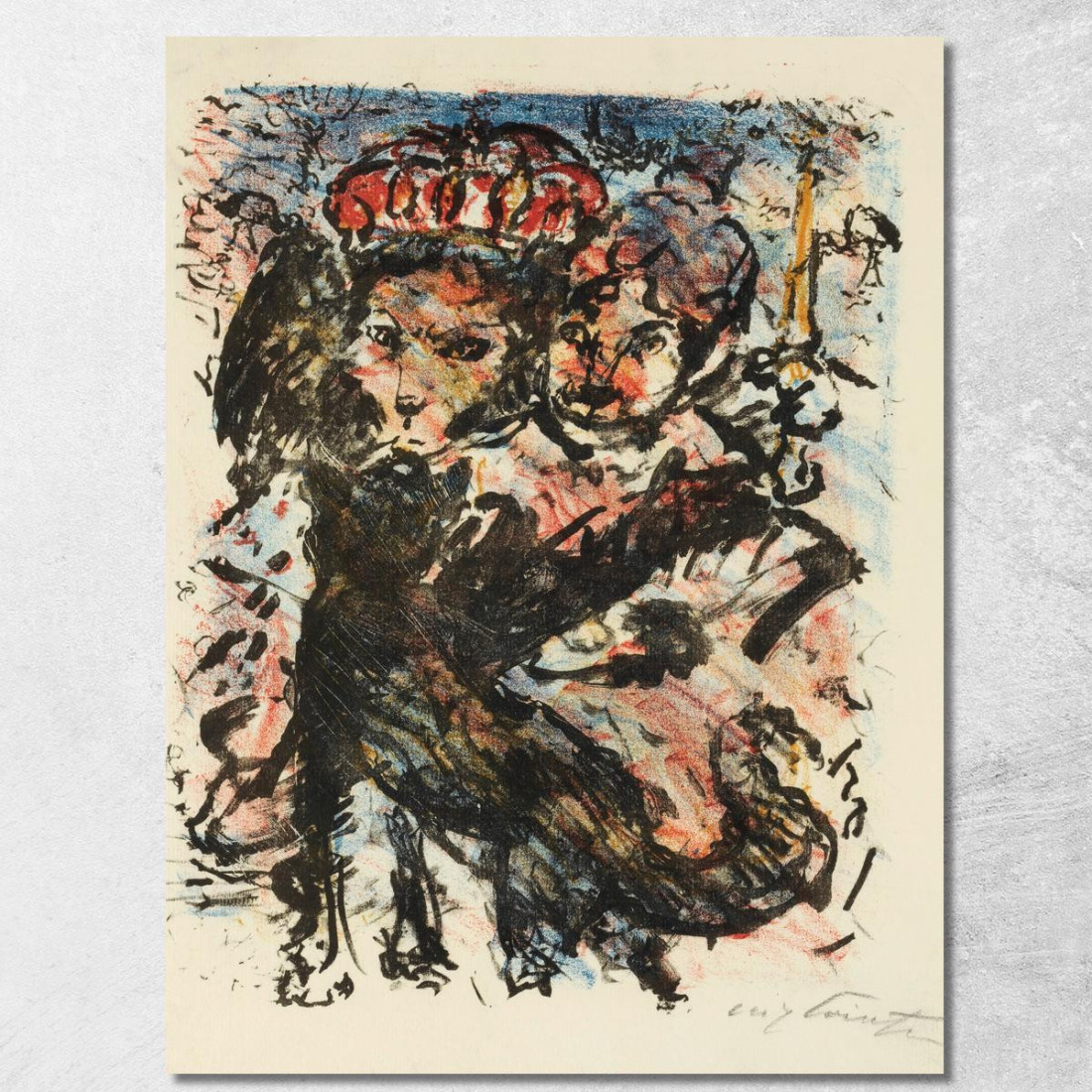 Le Lion Noble Avec Sa Compagne Et Le Loup Isegrim Lovis Corinth lcr17 tableau impression sur toile