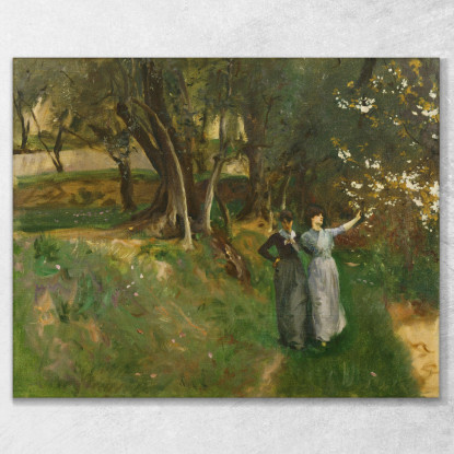 Paesaggio Con Donne In Primo Piano John Singer Sargent jss134 quadro stampato su tela