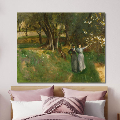 Paesaggio Con Donne In Primo Piano John Singer Sargent jss134 quadro stampato su tela