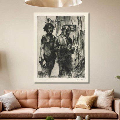 Dans L'Atelier Lovis Corinth lcr44 tableau impression sur toile