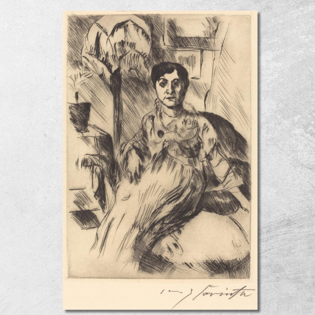 Intérieur Avec Femme Lovis Corinth lcr48 tableau impression sur toile