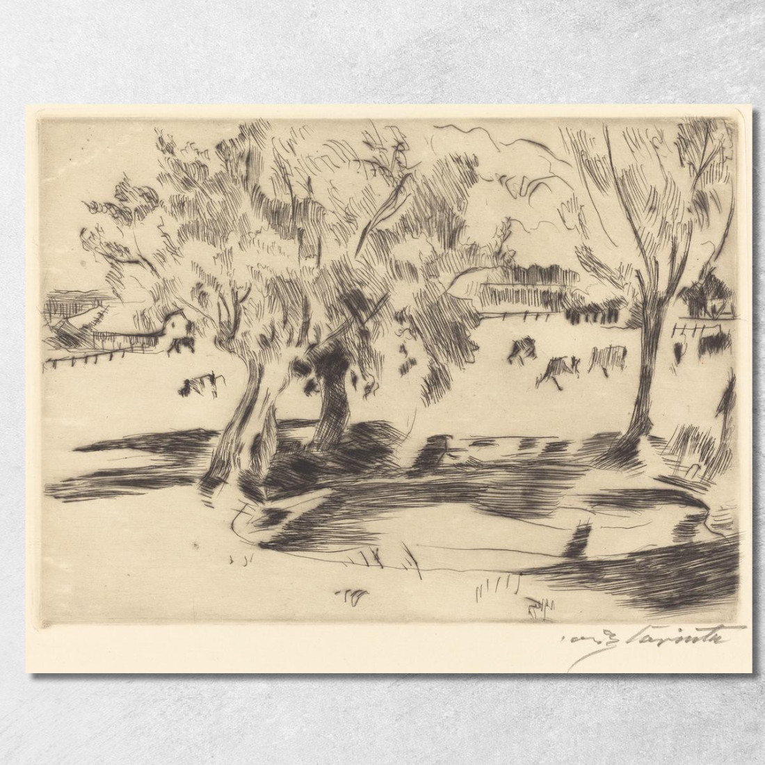 Paysage Avec Vaches Lovis Corinth lcr52 tableau impression sur toile
