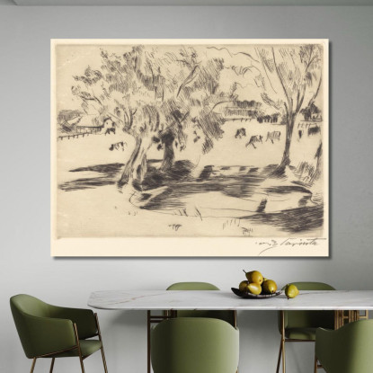 Paysage Avec Vaches Lovis Corinth lcr52 tableau impression sur toile