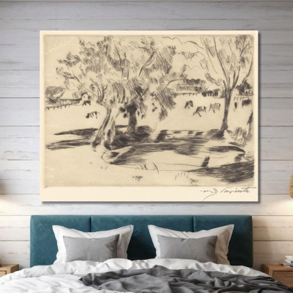 Paysage Avec Vaches Lovis Corinth lcr52 tableau impression sur toile