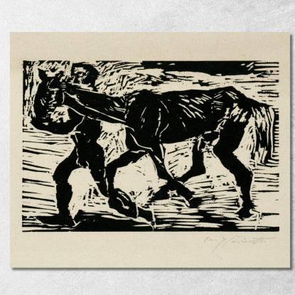 Homme Et Cheval Lovis Corinth lcr60 tableau impression sur toile