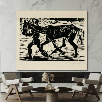 Homme Et Cheval Lovis Corinth lcr60 tableau impression sur toile