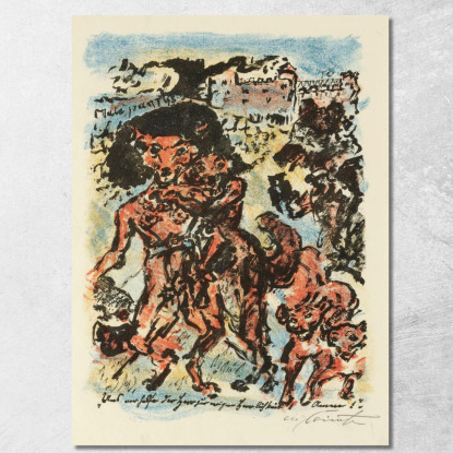 Reinecke Avec Sa Femme Et Ses Enfants Fier De Sa Promotion Au Poste De Chancelier Du Reich Lovis Corinth lcr71 tableau impressi