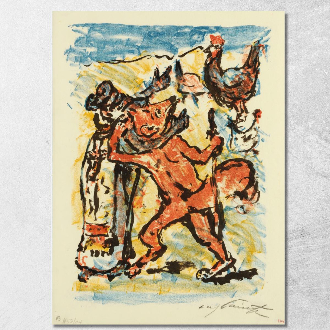 Reinecke Et Grimbart Le Blaireau En Pèlerinage Regardent Un Coq Bien Nourri Que Reinecke Tente De Manger Ii Lovis Corinth lcr72