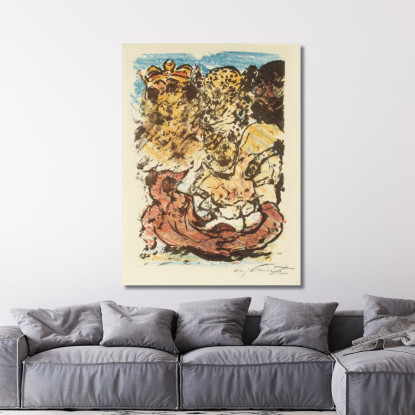 Reinecke Devant Le Roi Nobel Et Sa Femme Braun L'Ours Et Hinze Le Chat Lovis Corinth lcr73 tableau impression sur toile