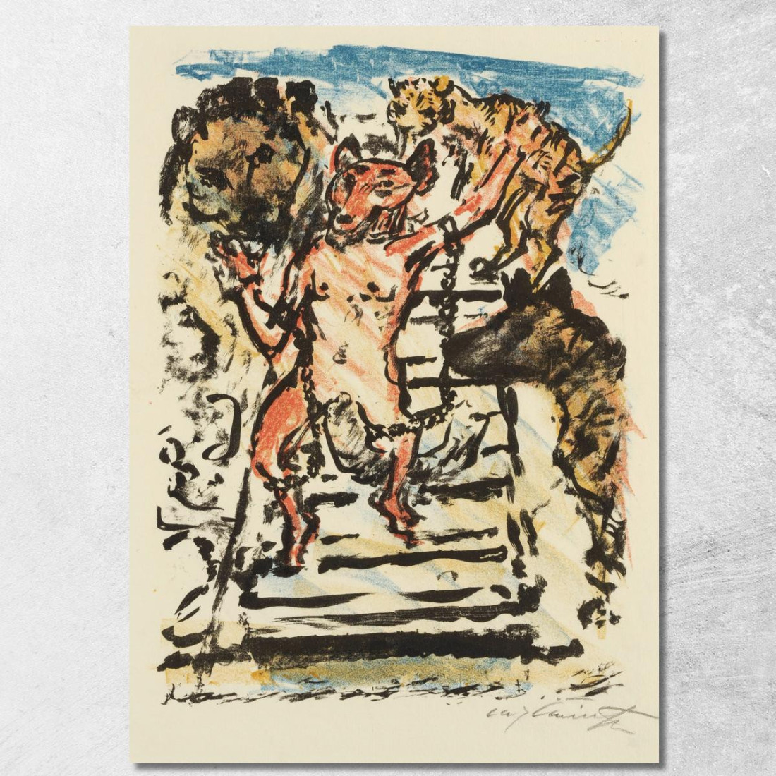 Reinecke Enchaîné Attend Son Exécution Lovis Corinth lcr74 tableau impression sur toile