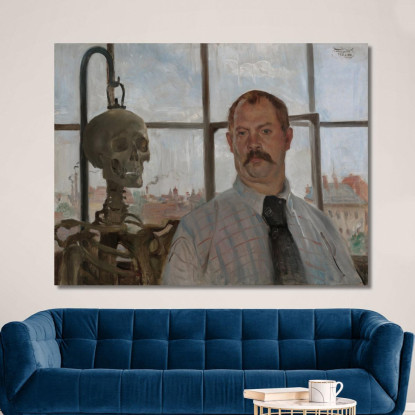 Autoportrait Avec Squelette Lovis Corinth lcr88 tableau impression sur toile