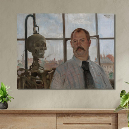 Autoportrait Avec Squelette Lovis Corinth lcr88 tableau impression sur toile