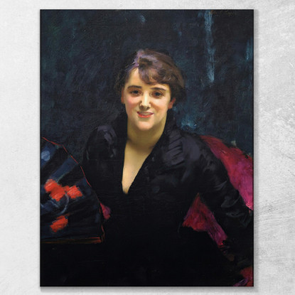 Madame Errazuriz O La Signora In Nero John Singer Sargent jss141 quadro stampato su tela