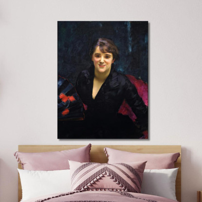 Madame Errazuriz O La Signora In Nero John Singer Sargent jss141 quadro stampato su tela