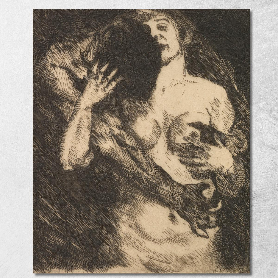 Étreinte Lovis Corinth lcr103 tableau impression sur toile