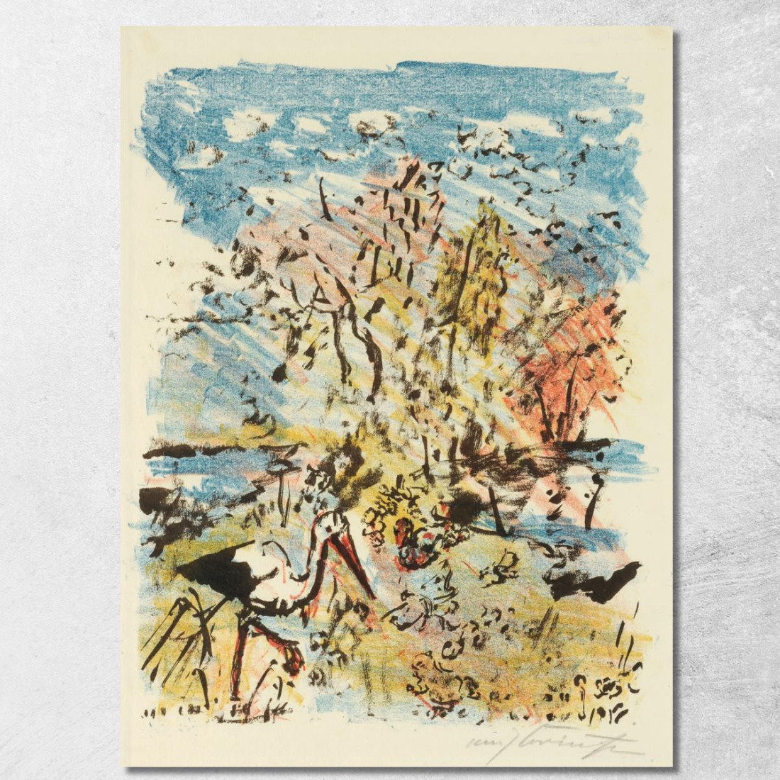 Prairie Avec Cigogne Et Grenouille Lovis Corinth lcr107 tableau impression sur toile