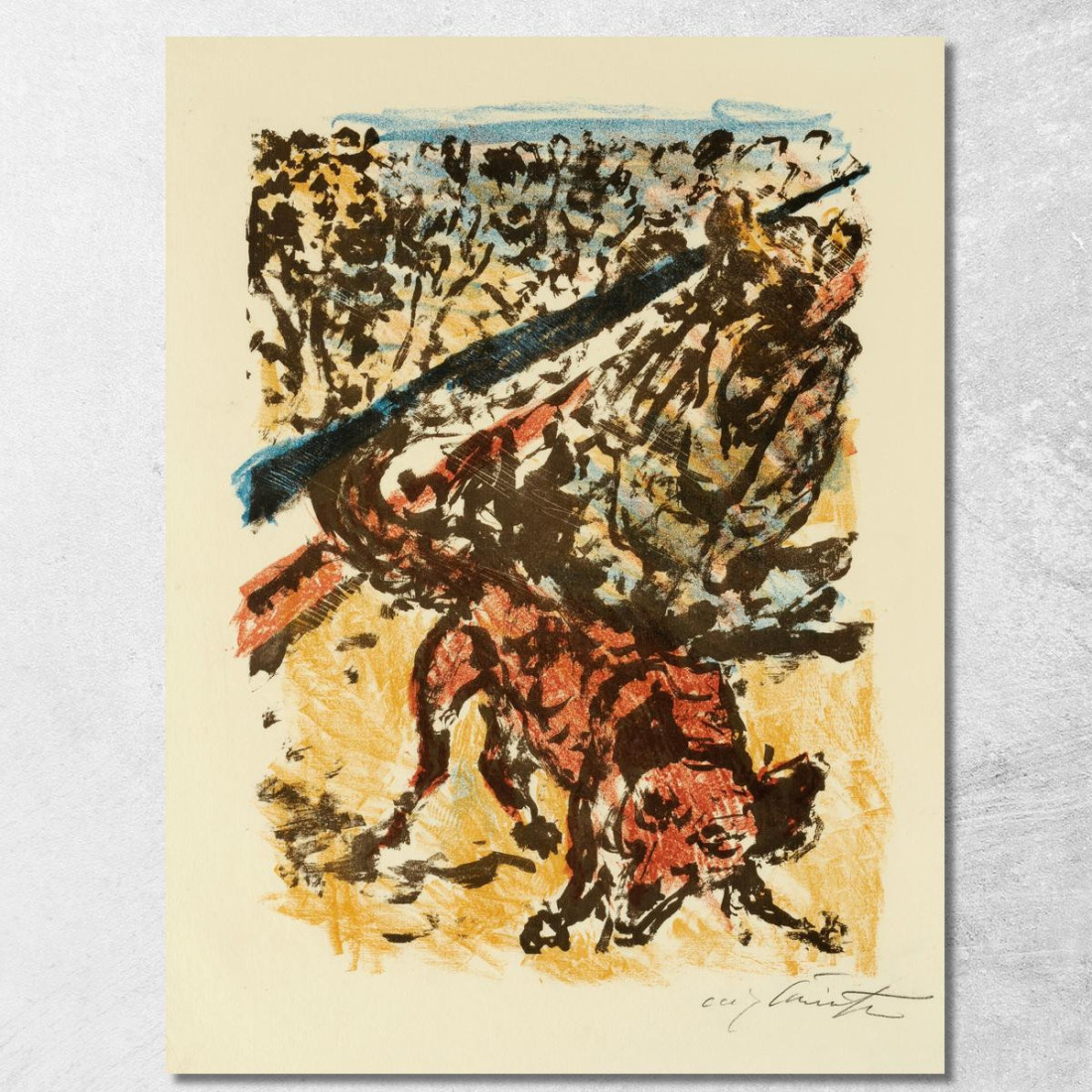 Le Loup Et Le Renard Se Battent Lovis Corinth lcr109 tableau impression sur toile