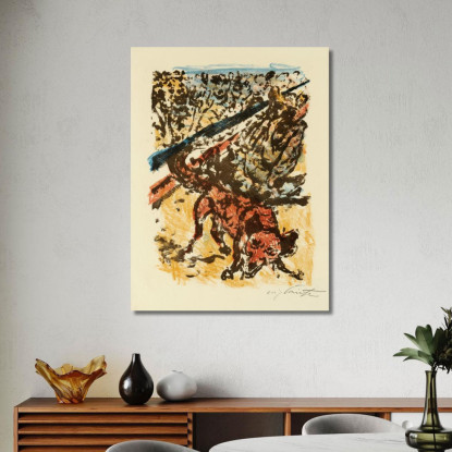 Le Loup Et Le Renard Se Battent Lovis Corinth lcr109 tableau impression sur toile