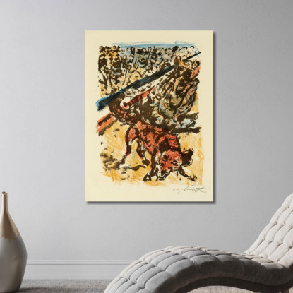 Le Loup Et Le Renard Se Battent Lovis Corinth lcr109 tableau impression sur toile