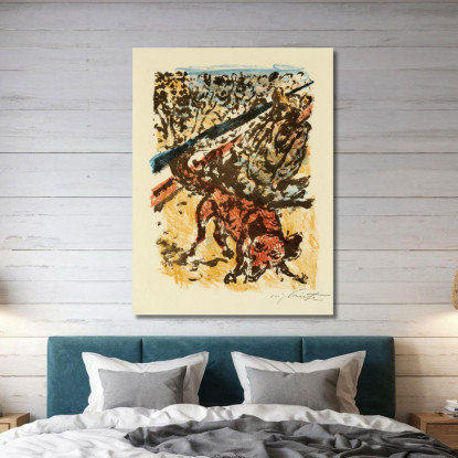 Le Loup Et Le Renard Se Battent Lovis Corinth lcr109 tableau impression sur toile