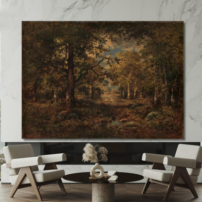 Una Vista Tra Gli Alberi Fontainebleau Narcisse-Virgile Diaz de La Peña nvd3 quadro stampato su tela