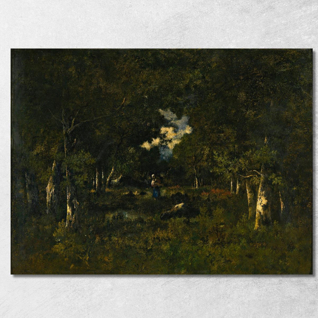 Boscaiola In Una Radura Narcisse-Virgile Diaz de La Peña nvd10 quadro stampato su tela