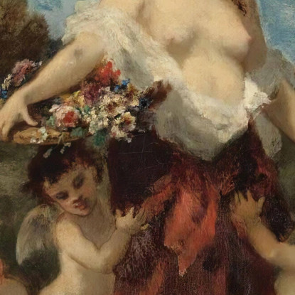 Flora Colta Dall'Amore O L'Innocenza In Pericolo Narcisse-Virgile Diaz de La Peña nvd26 quadro stampato su tela