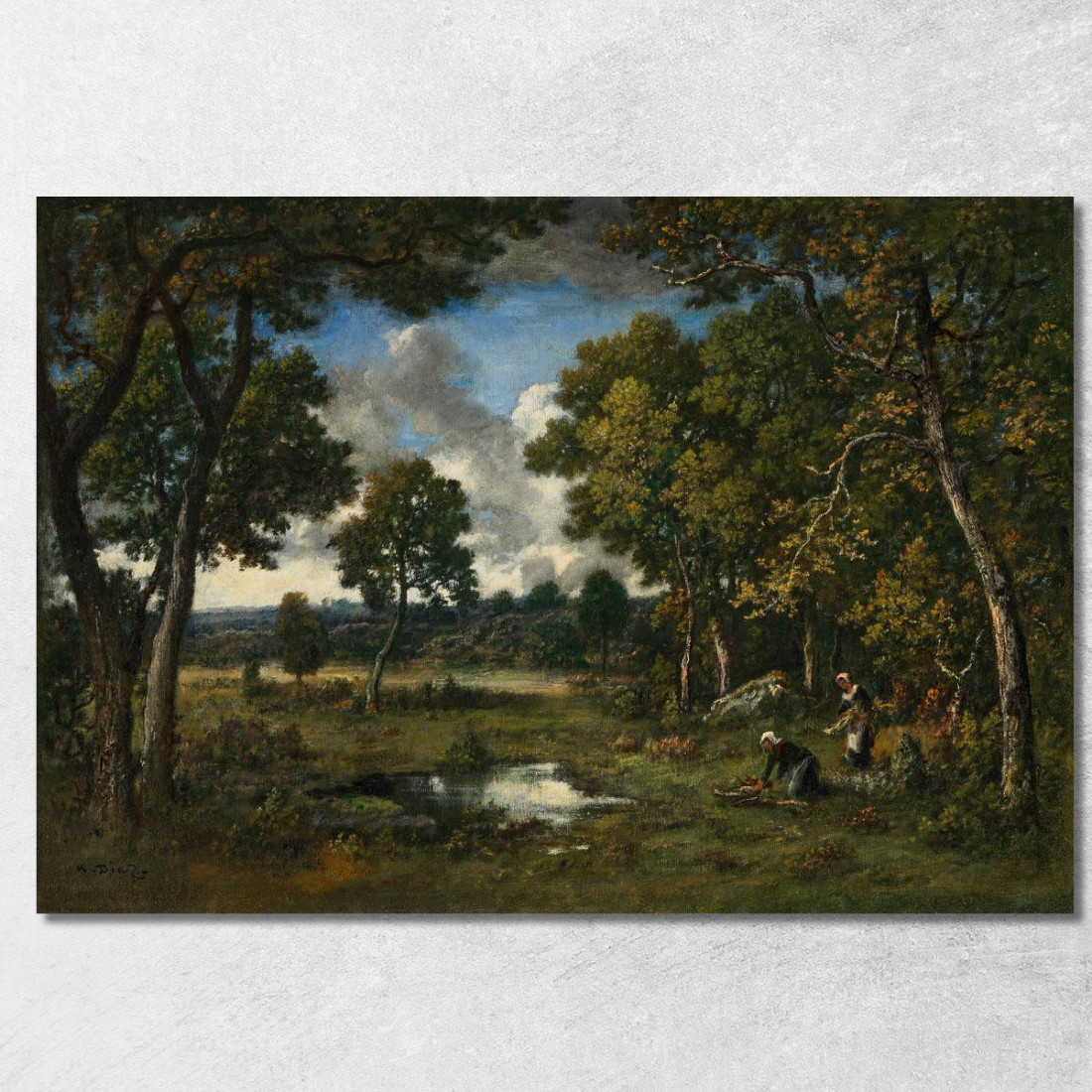 La Base Di Apremont Due Boscaiole Vicino A Due Stagni Narcisse-Virgile Diaz de La Peña nvd34 quadro stampato su tela
