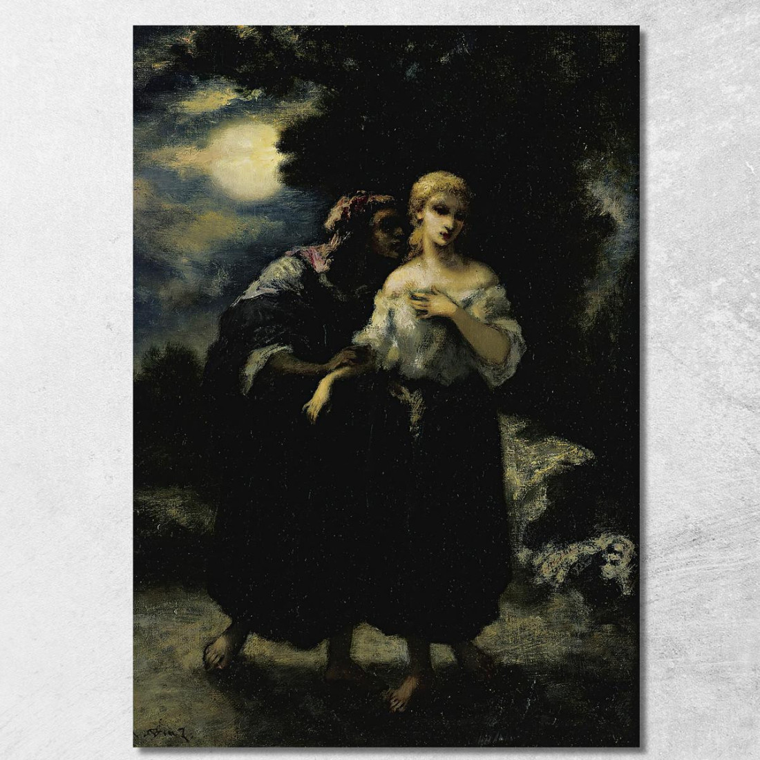 L'Incantesimo Narcisse-Virgile Diaz de La Peña nvd41 quadro stampato su tela
