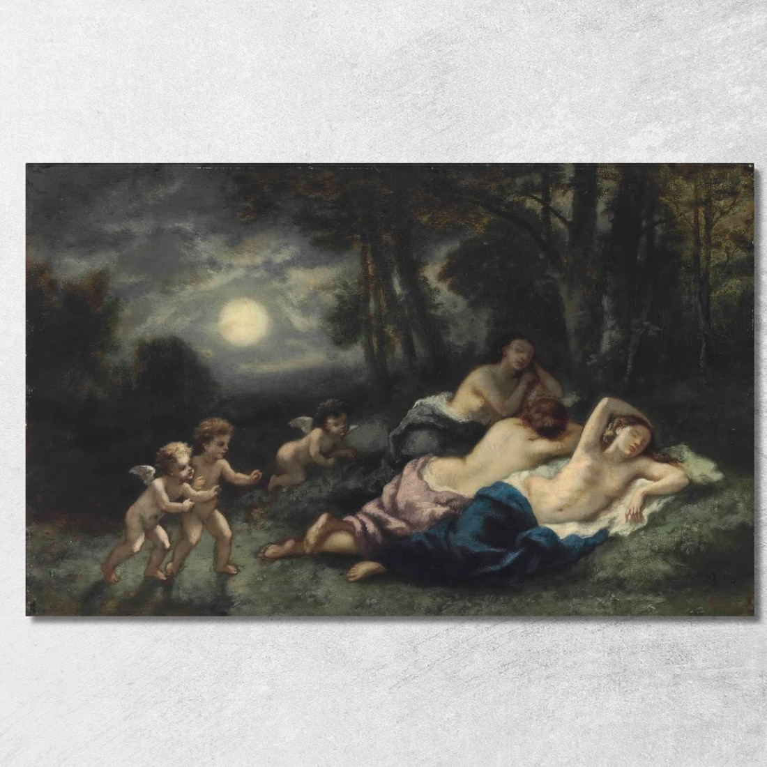 Il Sonno Delle Ninfe Nella Notte Narcisse-Virgile Diaz de La Peña nvd42 quadro stampato su tela