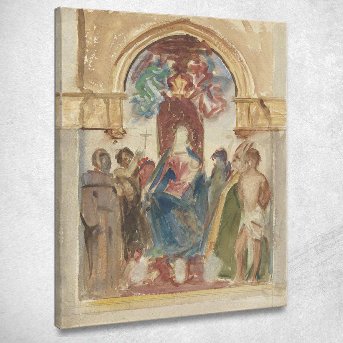 Madonna Col Bambino E Santi John Singer Sargent jss149 quadro stampato su tela