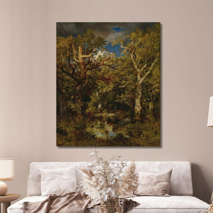 Stagno Nella Foresta Quercia Mezza Morte Narcisse-Virgile Diaz de La Peña nvd48 quadro stampato su tela
