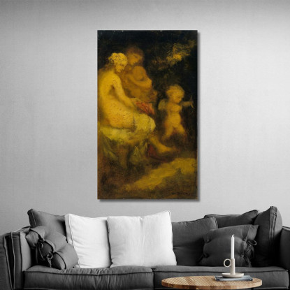 L'Educazione Di Cupido Narcisse-Virgile Diaz de La Peña nvd70 quadro stampato su tela