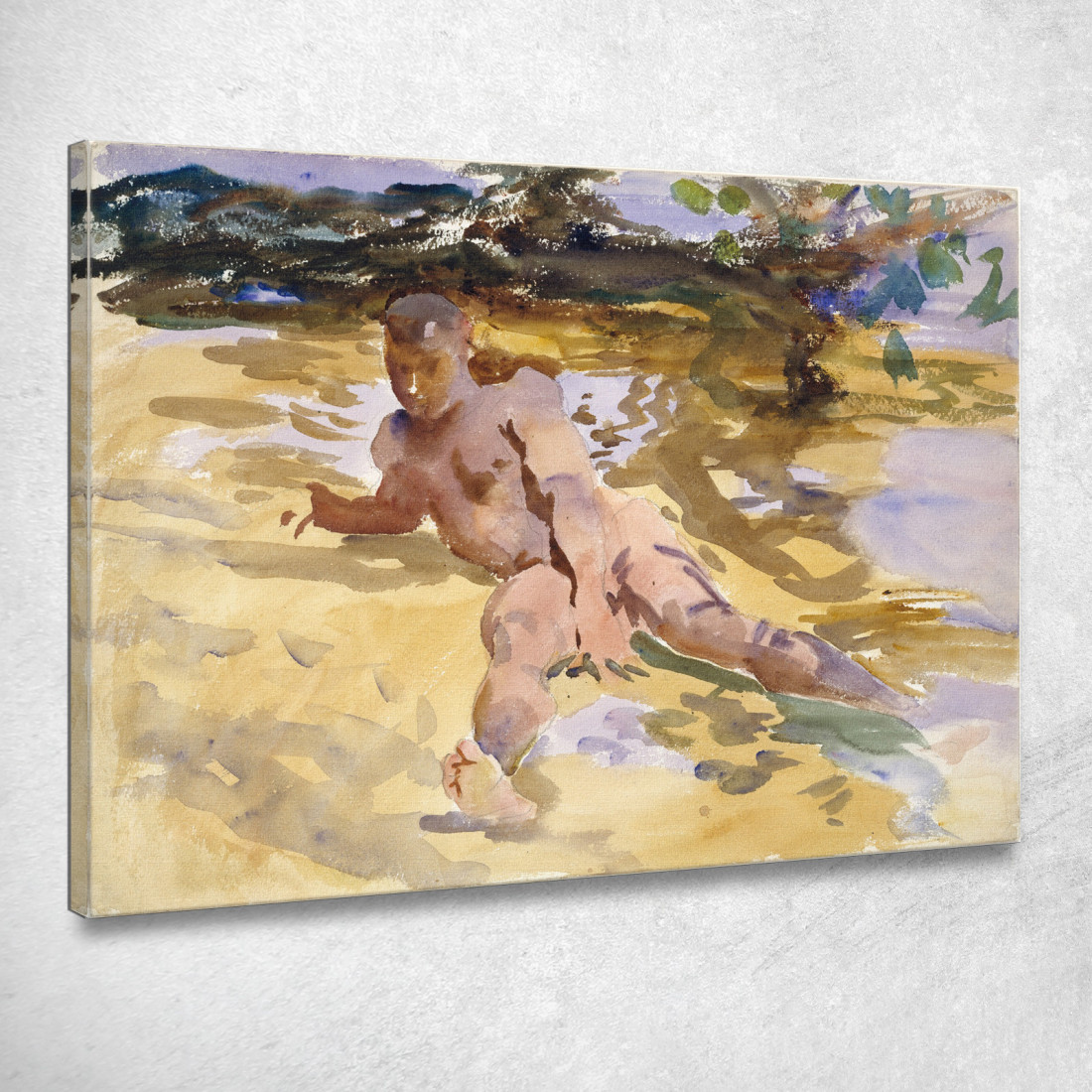 Uomo Sulla Spiaggia Florida John Singer Sargent jss153 quadro stampato su tela