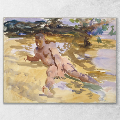 Uomo Sulla Spiaggia Florida John Singer Sargent jss153 quadro stampato su tela